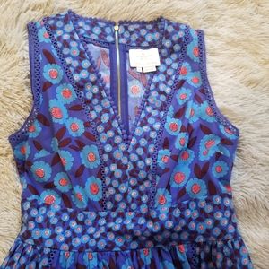 Kate Spade blue red floral print dress 6